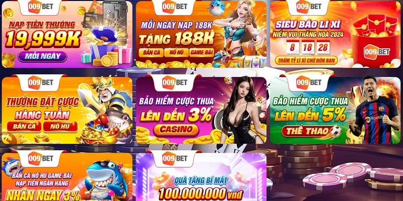 Khuyến mãi hấp dẫn tại 009 casino